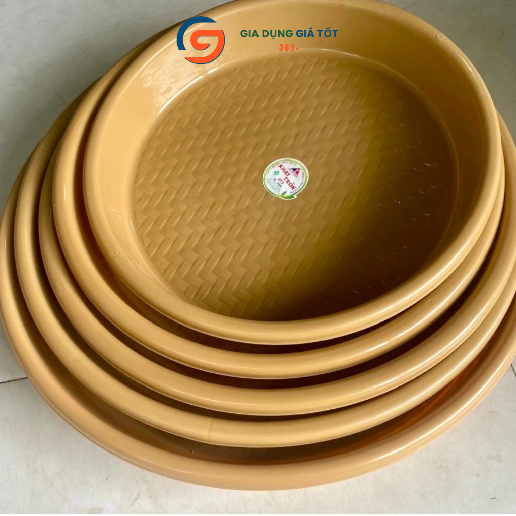 Mâm nhựa tròn Thảo Long giả mây tre đan đủ size, đĩa nhựa sâu bày đồ ăn, trái cây, bánh kẹo, cúng lễ