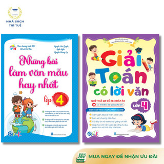 Sách - Combo Những Bài Làm Văn Mẫu Hay Nhất Và Giải Toán Có Lời Văn Lớp 4