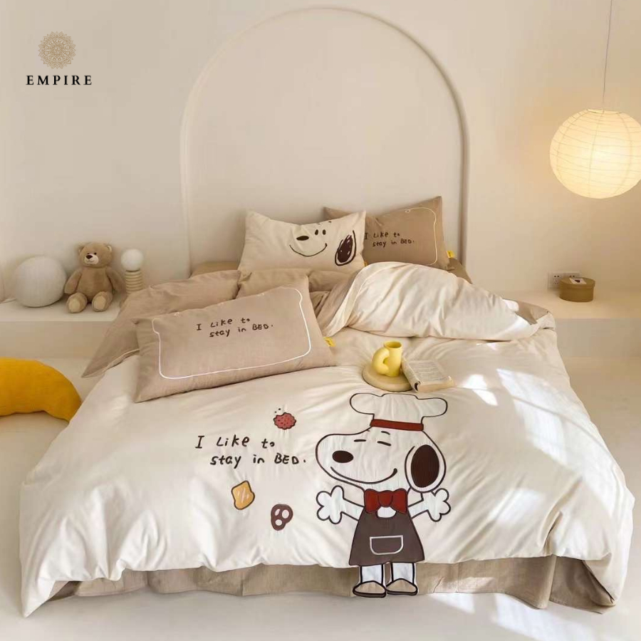 Bộ chăn ga nệm 6 món cotton EMPIRE ga trải giường dành cho bé mát mịn - EMPIRE | Bedding & Decor
