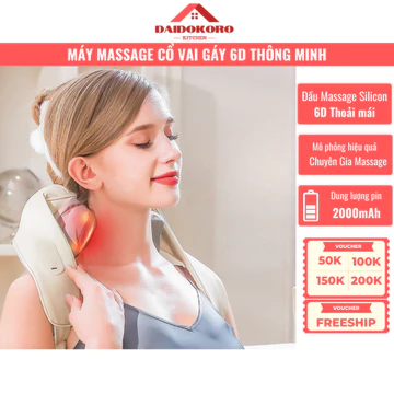 Máy Massage Cổ Vai Gáy 6D Giảm Đau Mỏi Vai Gáy, Máy Massage Thông Minh Cải Thiện Sức Khỏe