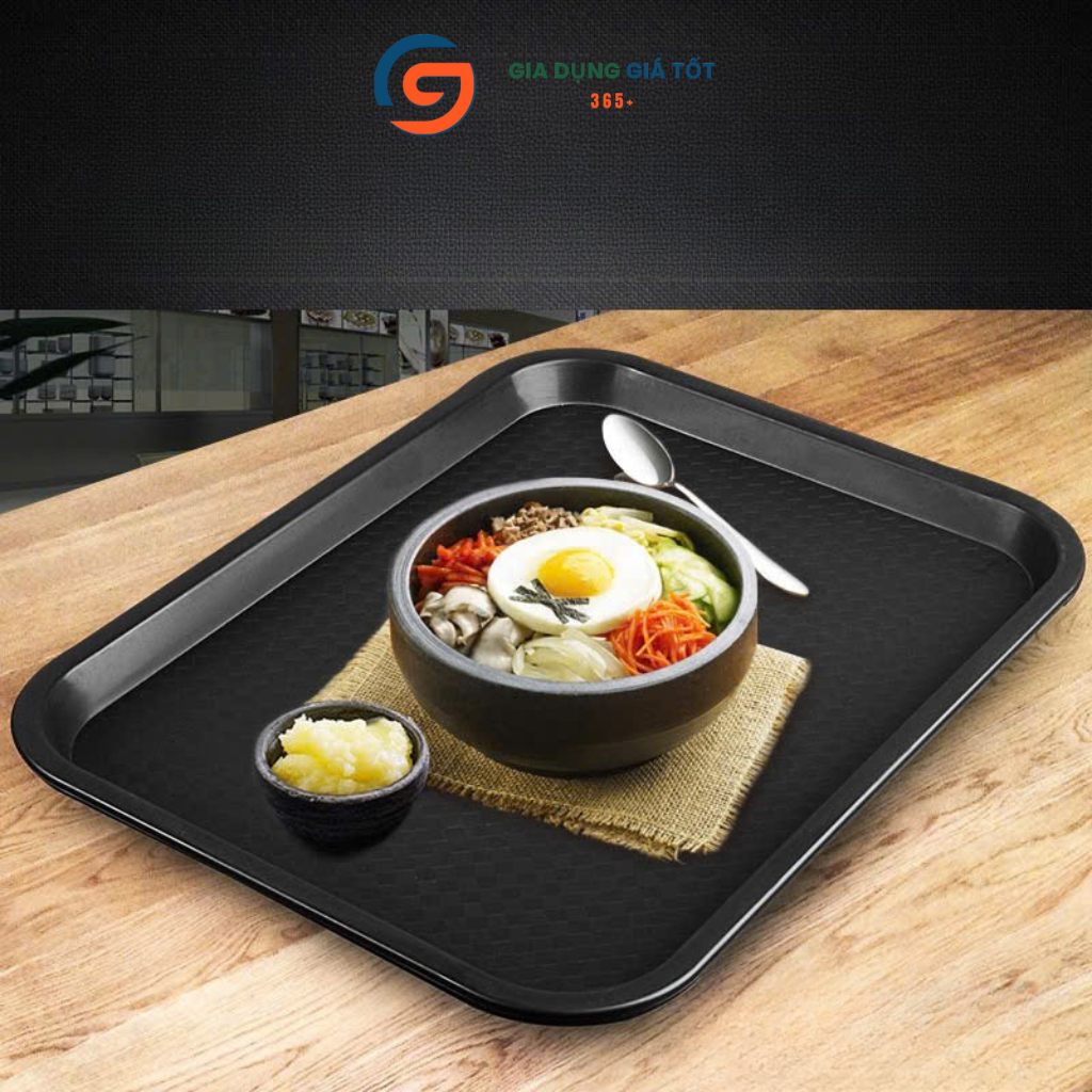 Khay nhựa chống trượt, khay đựng đồ ăn uống, khay bưng bê phục vụ bàn ăn gia đình, quán ăn, nhà hàng