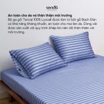 Bộ ga gối 3 món Lụa Tencel Sen Đá Home Bedding cao cấp họa tiết kẻ sọc, set 2 vỏ gối, 1 ga giường bo chun 1m6 1m8 2m2 — ảnh 4