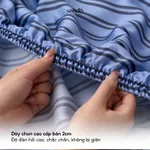 Bộ ga gối 3 món Lụa Tencel Sen Đá Home Bedding cao cấp họa tiết kẻ sọc, set 2 vỏ gối, 1 ga giường bo chun 1m6 1m8 2m2 — ảnh 8