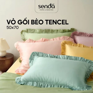 Vỏ gối Bèo Lụa Tencel Sen Đá Home Bedding 50x70 cm cao cấp trơn màu áo gối bao gối nằm 100% Lyocell
