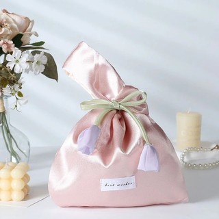 [TIEMNHA.BOSUA] TÚI LỤA SATIN CẦM TAY CHỤP HÌNH TẾT HOA TULIP DỄ THƯƠNG CHO BẠN GÁI