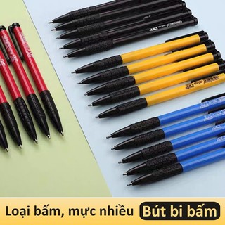 Bút Bi Bấm Ngòi 0.7mm - Bút Mực Gel Nhanh Khô, Viết Êm, Nét Đẹp, Phù Hợp Học Sinh, Văn Phòng