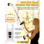 Qimedo Máy Chà Sàn Điện 21V Pin Makita 2 Pin 1 Sạc 8 Đầu Chải 3 Tốc Độ Vệ Sinh Nhà Tắm Sàn Nhà Ô Tô — ảnh 3