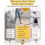 Qimedo Máy Chà Sàn Điện 21V Pin Makita 2 Pin 1 Sạc 8 Đầu Chải 3 Tốc Độ Vệ Sinh Nhà Tắm Sàn Nhà Ô Tô — ảnh 4