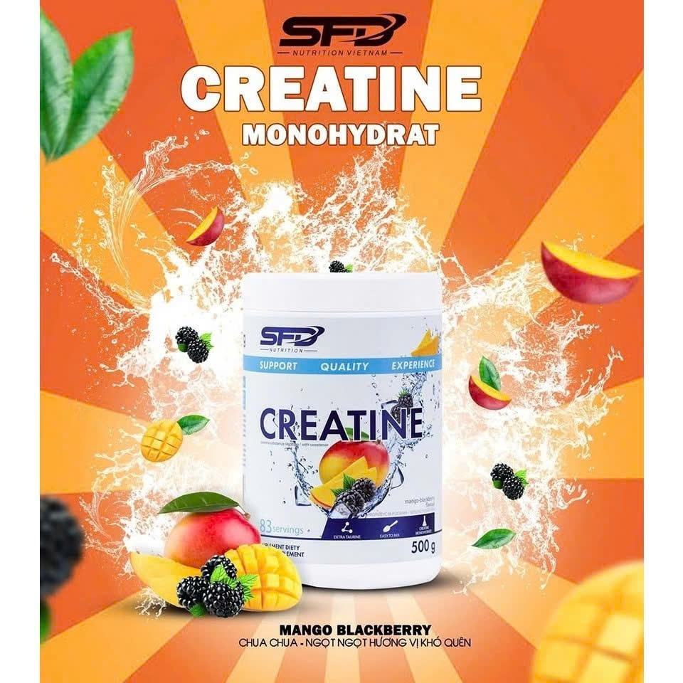 CREATINE MONOHYDRATE SFD NUTRITION - PHỤC HỒI CƠ BẮP SAU TẬP LUYỆN 500GRAMS