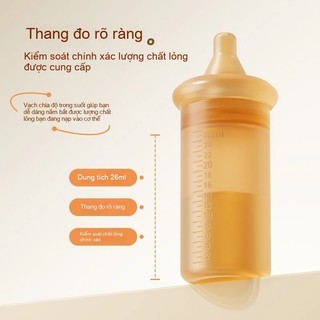 Youkebei ống bón thuốc cho bé 26ml Dụng cụ cho bé uống thuốc chống sặc Chất liệu silicone toàn bộ kèm hộp đựng