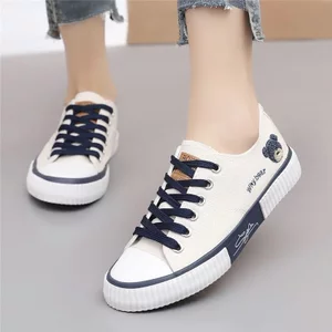 Giày thể thao nữ, tăng 2 size Vải Canvas, Đế Chống Trơn Trượt