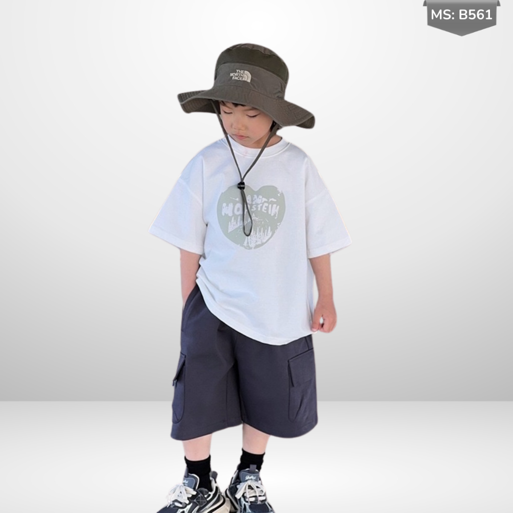 Áo Thun Ngắn Tay Mùa Hè Cho Bé Trai, Bé Gái In Hình Năng Động, Cổ Tròn B561 | JJ Kids Fashion