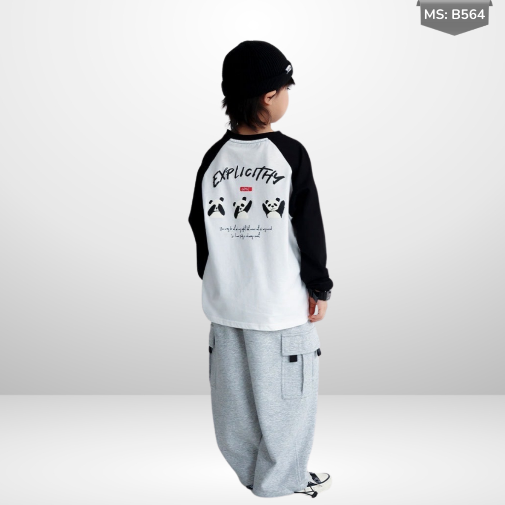 Áo Thun Dài Tay Xuân Thu Cho Bé Trai, Bé Gái In Hình Năng Động, Cổ Tròn B564 | JJ Kids Fashion