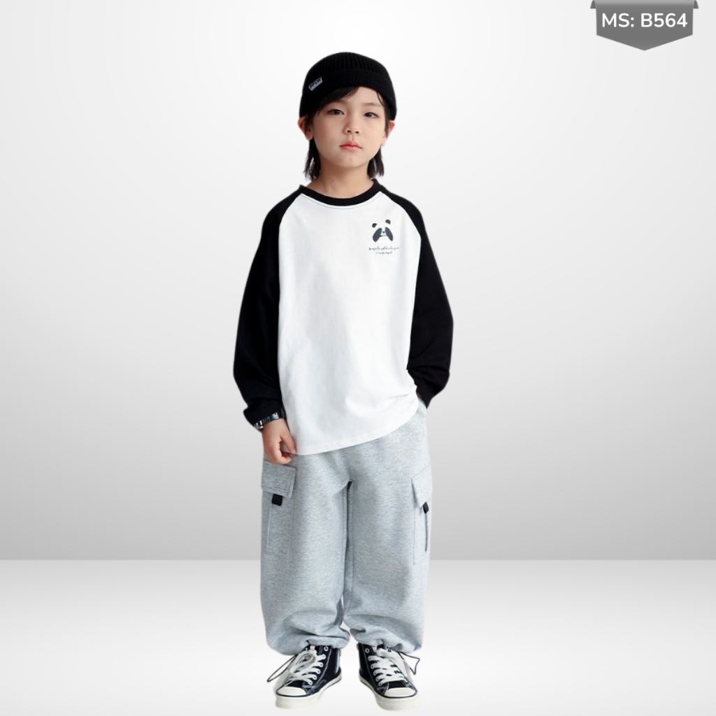 Áo Thun Dài Tay Xuân Thu Cho Bé Trai, Bé Gái In Hình Năng Động, Cổ Tròn B564 | JJ Kids Fashion