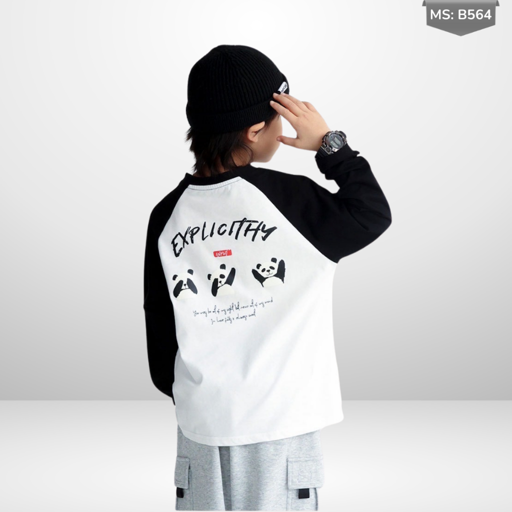 Áo Thun Dài Tay Xuân Thu Cho Bé Trai, Bé Gái In Hình Năng Động, Cổ Tròn B564 | JJ Kids Fashion