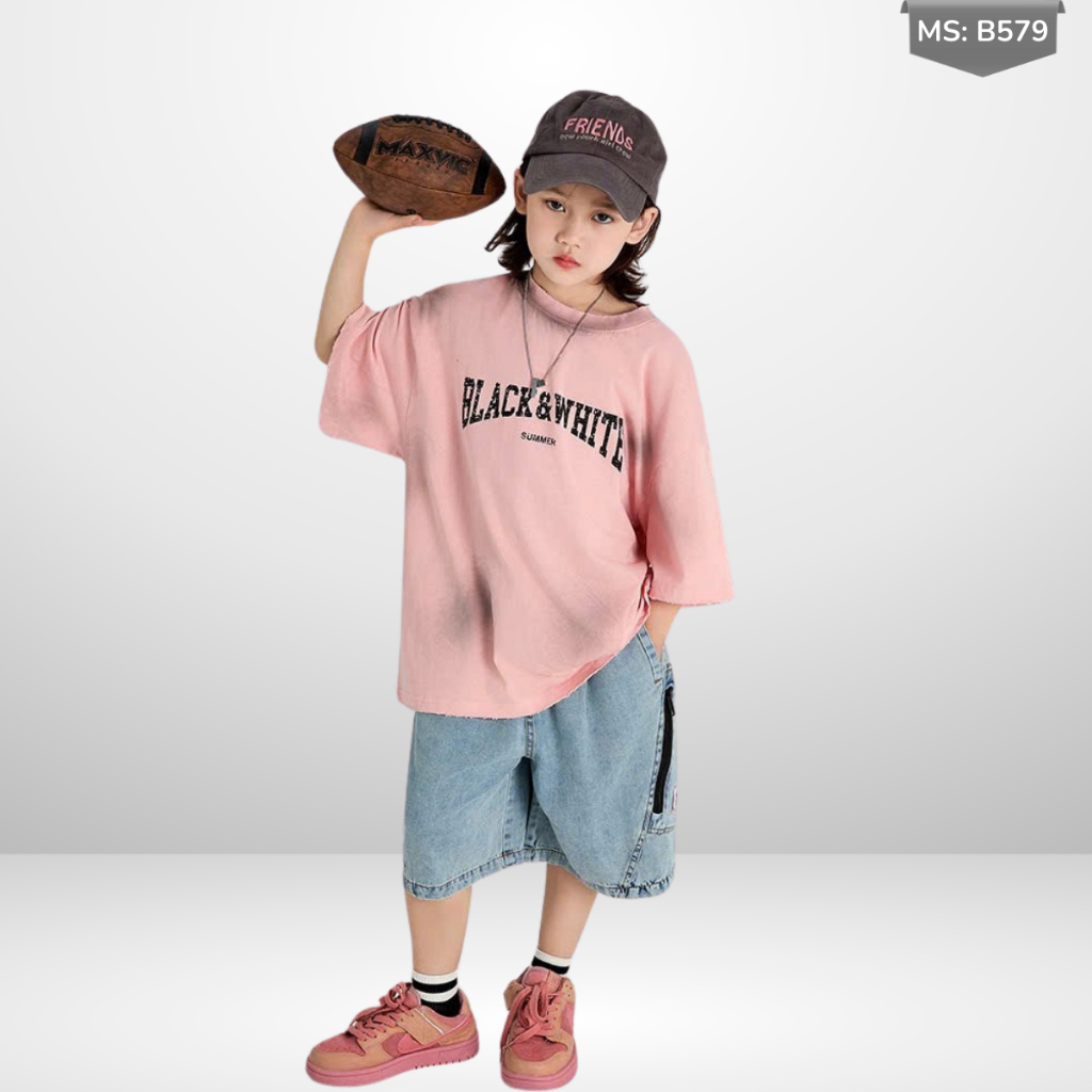 Áo Thun Ngắn Tay Mùa Hè Cho Bé Trai, Bé Gái In Hình Năng Động, Cổ Tròn B579 | JJ Kids Fashion
