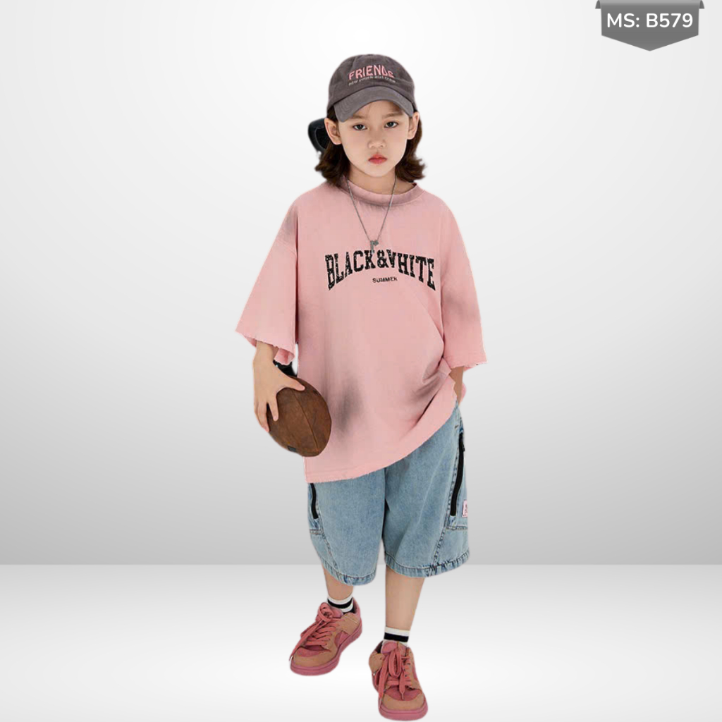 Áo Thun Ngắn Tay Mùa Hè Cho Bé Trai, Bé Gái In Hình Năng Động, Cổ Tròn B579 | JJ Kids Fashion