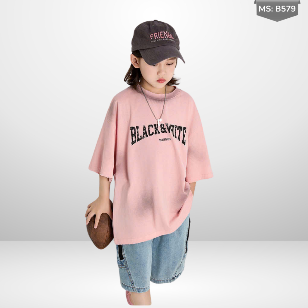 Áo Thun Ngắn Tay Mùa Hè Cho Bé Trai, Bé Gái In Hình Năng Động, Cổ Tròn B579 | JJ Kids Fashion