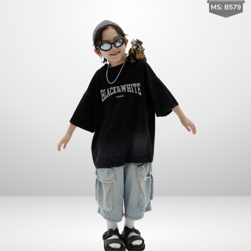 Áo Thun Ngắn Tay Mùa Hè Cho Bé Trai, Bé Gái In Hình Năng Động, Cổ Tròn B579 | JJ Kids Fashion