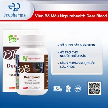 Nzpurehealth Deer Blood - Viên bổ máu, bổ sắt từ Máu hươu(100 viên)