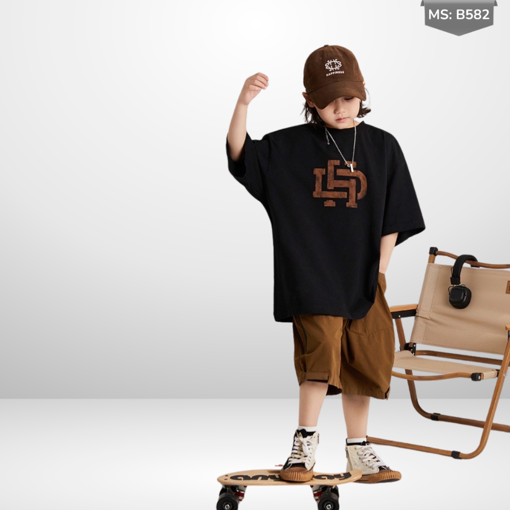 Áo Thun Ngắn Tay Mùa Hè Cho Bé Trai, Bé Gái In Hình Năng Động, Cổ Tròn B582 | JJ Kids Fashion