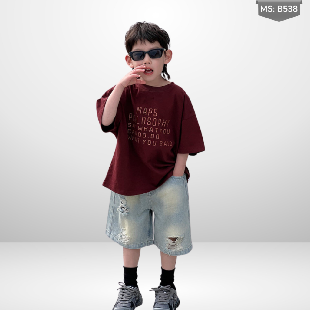 Áo Thun Ngắn Tay Mùa Hè Cho Bé Trai, Bé Gái In Hình Năng Động, Cổ Tròn B538 | JJ Kids Fashion