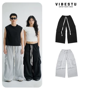 Quần Dài Túi Hộp Ống Suông Vải Nỉ 2 Da Local Brand VIBESTU , Quần Dài Form Unisex Nam Nữ