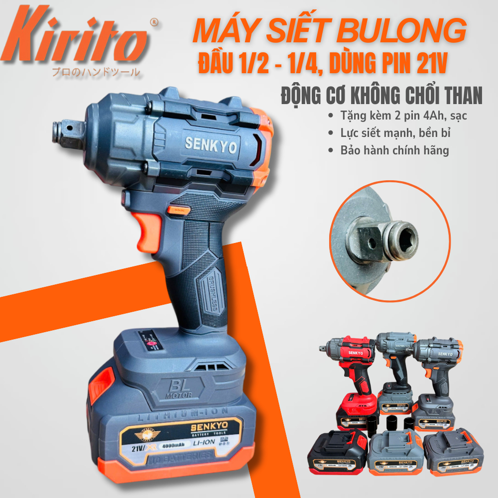 MÁY SIẾT BULONG DÙNG PIN 21V SENKYO – MẠNH MẼ, TIỆN LỢI, CHÍNH HÃNG