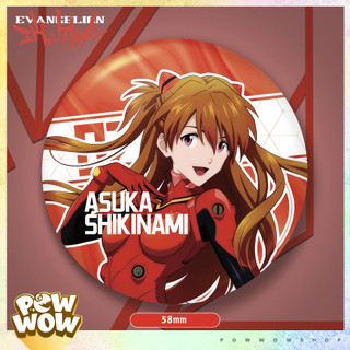 Pin Ghim Huy Hiệu 58mm Thiếc Không Gỉ Cán Nhũ Bạc Phong Cách Anime Manga Evangelion – Asuka/Rei/Shinji/Kaworu/Mari