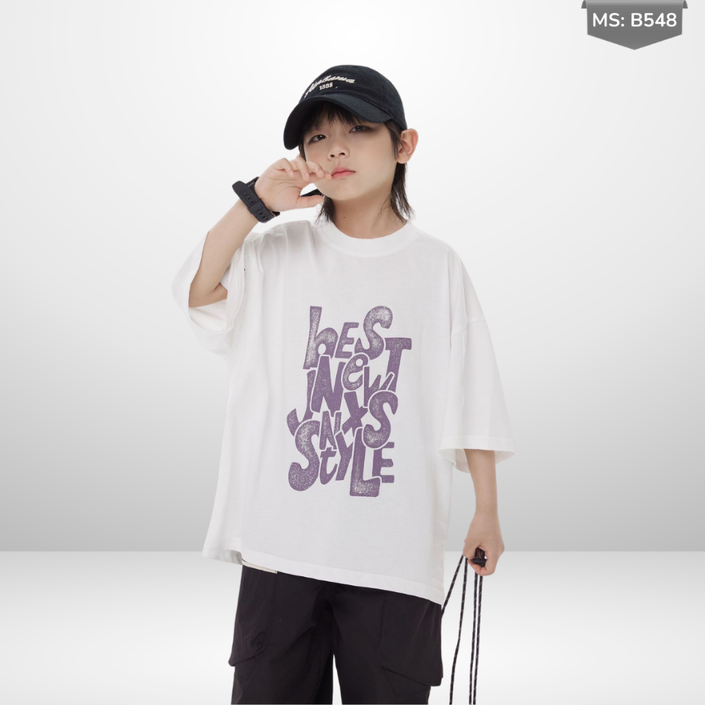 Áo Thun Ngắn Tay Mùa Hè Cho Bé Trai, Bé Gái In Hình Năng Động, Cổ Tròn B548 | JJ Kids Fashion