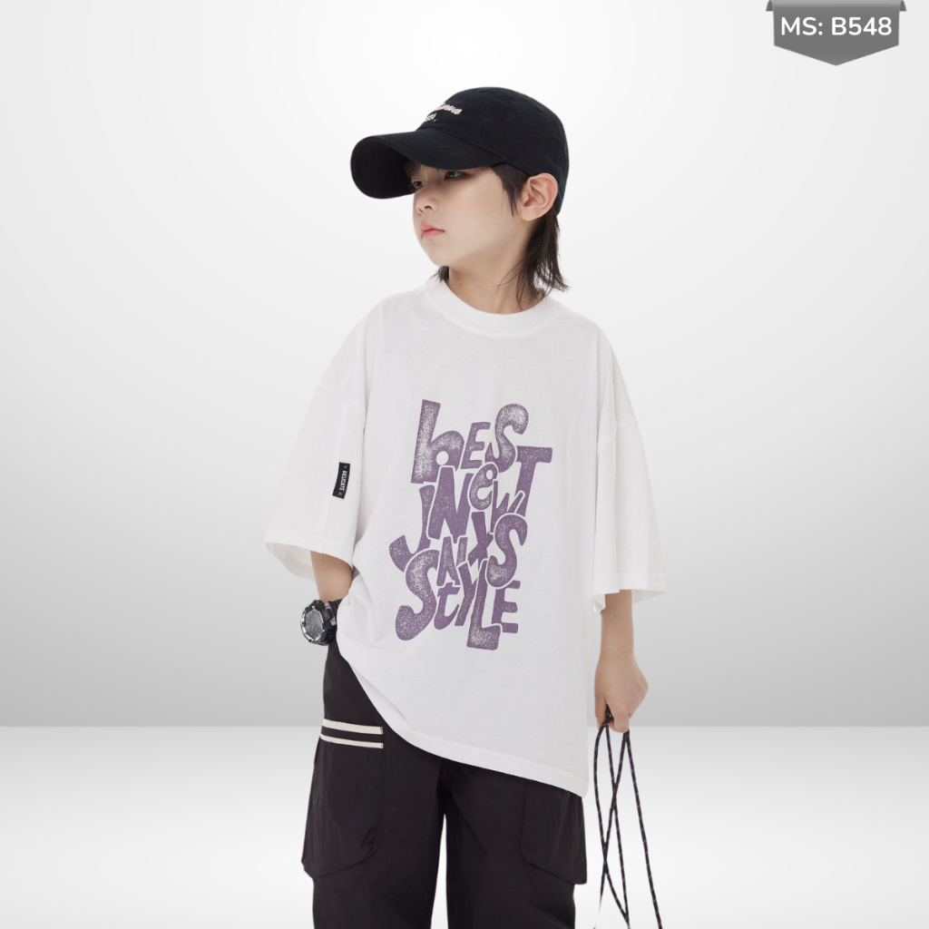 Áo Thun Ngắn Tay Mùa Hè Cho Bé Trai, Bé Gái In Hình Năng Động, Cổ Tròn B548 | JJ Kids Fashion