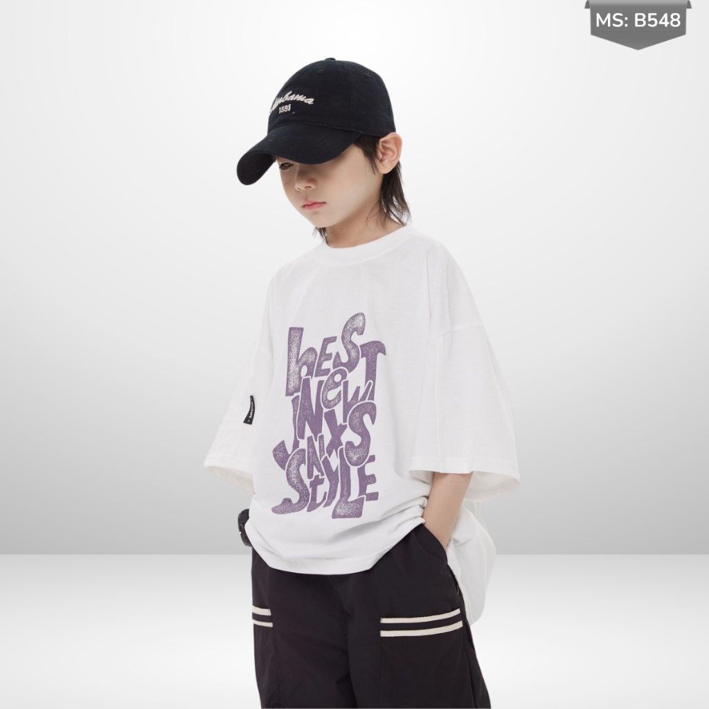 Áo Thun Ngắn Tay Mùa Hè Cho Bé Trai, Bé Gái In Hình Năng Động, Cổ Tròn B548 | JJ Kids Fashion