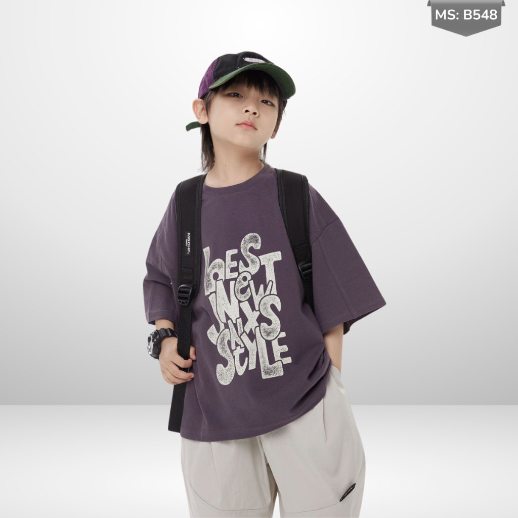 Áo Thun Ngắn Tay Mùa Hè Cho Bé Trai, Bé Gái In Hình Năng Động, Cổ Tròn B548 | JJ Kids Fashion