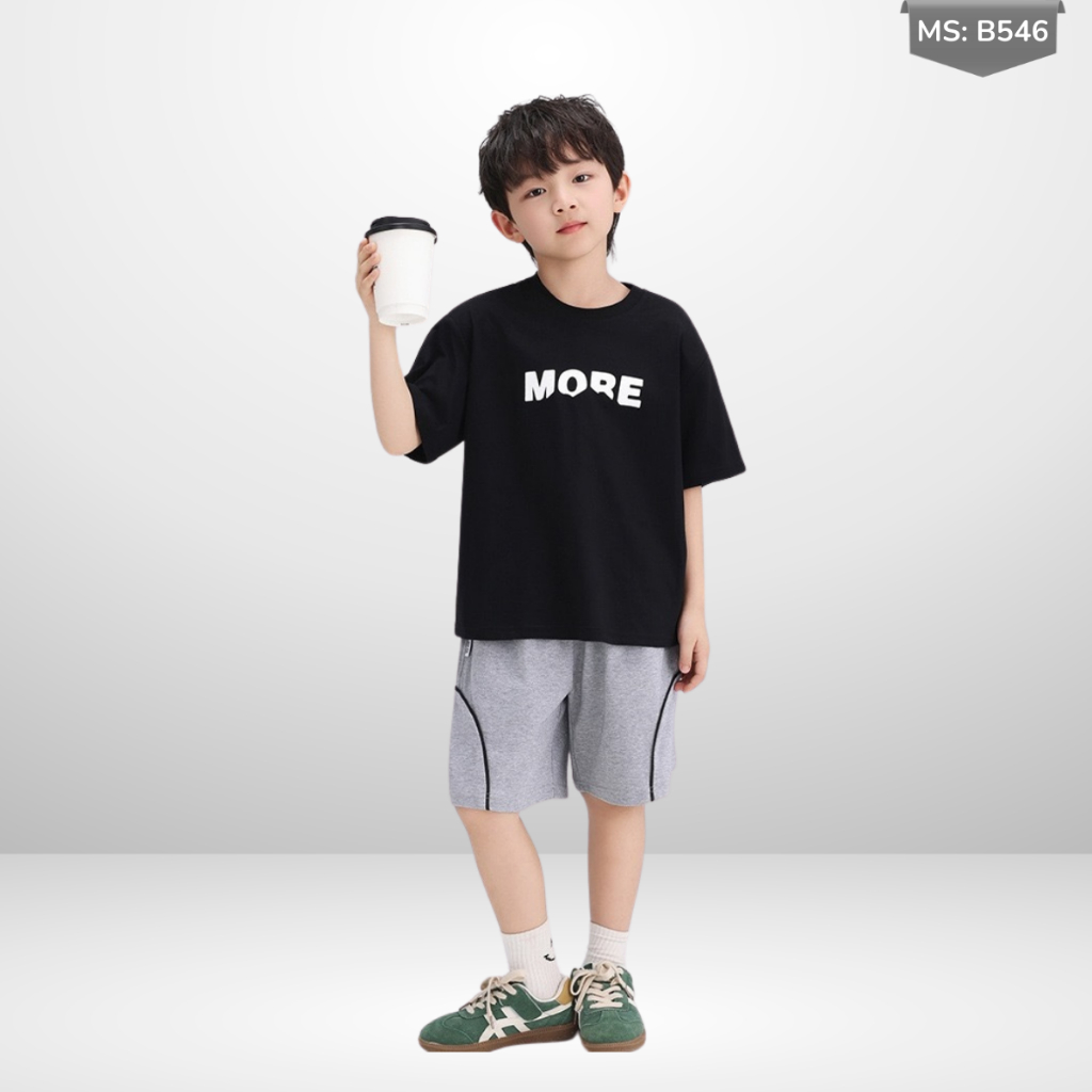 Áo Thun Ngắn Tay Mùa Hè Cho Bé Trai, Bé Gái In Hình Năng Động, Cổ Tròn B546 | JJ Kids Fashion