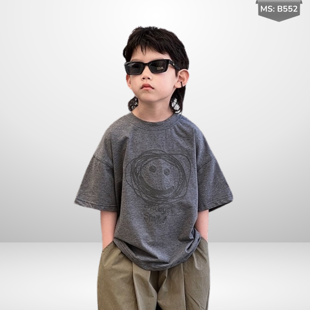Áo Thun Ngắn Tay Mùa Hè Cho Bé Trai, Bé Gái In Hình Năng Động, Cổ Tròn B552 | JJ Kids Fashion