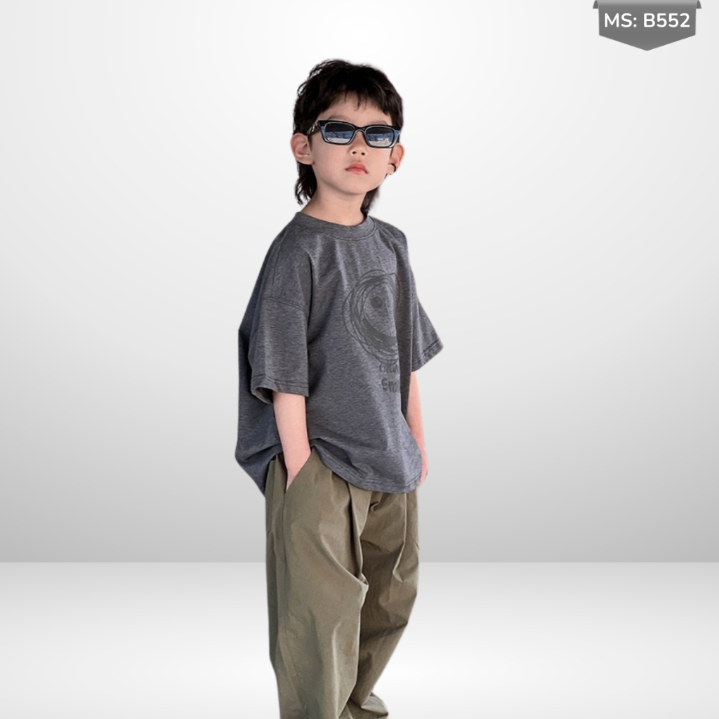 Áo Thun Ngắn Tay Mùa Hè Cho Bé Trai, Bé Gái In Hình Năng Động, Cổ Tròn B552 | JJ Kids Fashion
