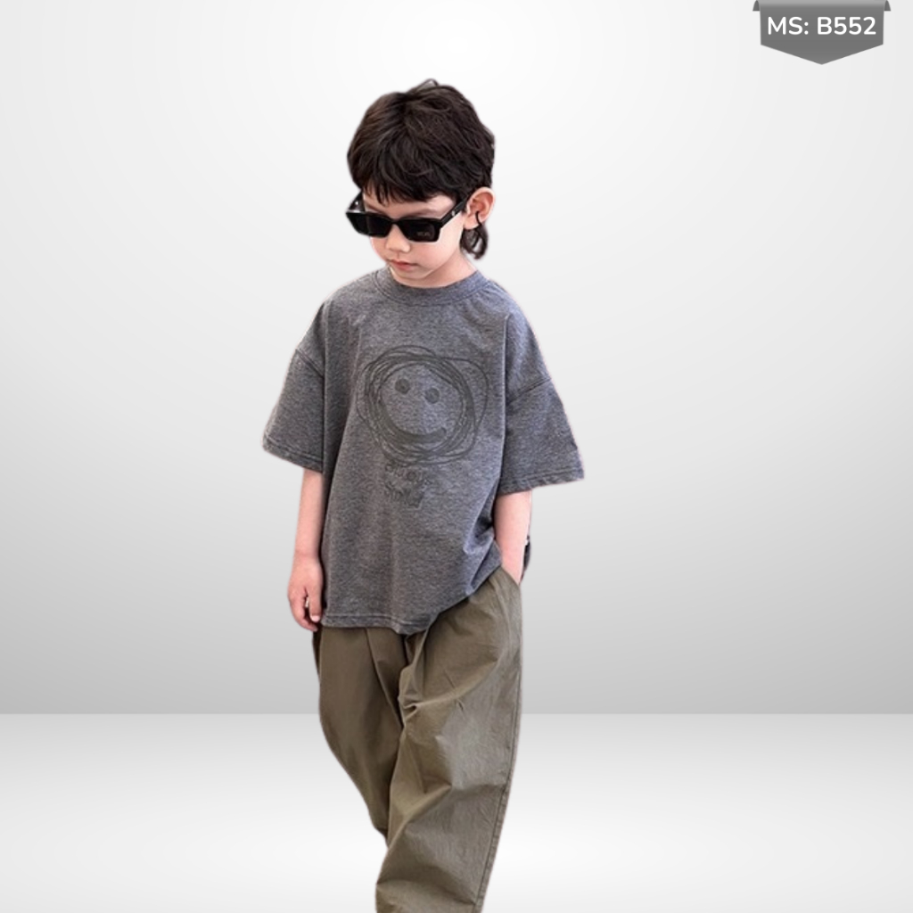 Áo Thun Ngắn Tay Mùa Hè Cho Bé Trai, Bé Gái In Hình Năng Động, Cổ Tròn B552 | JJ Kids Fashion