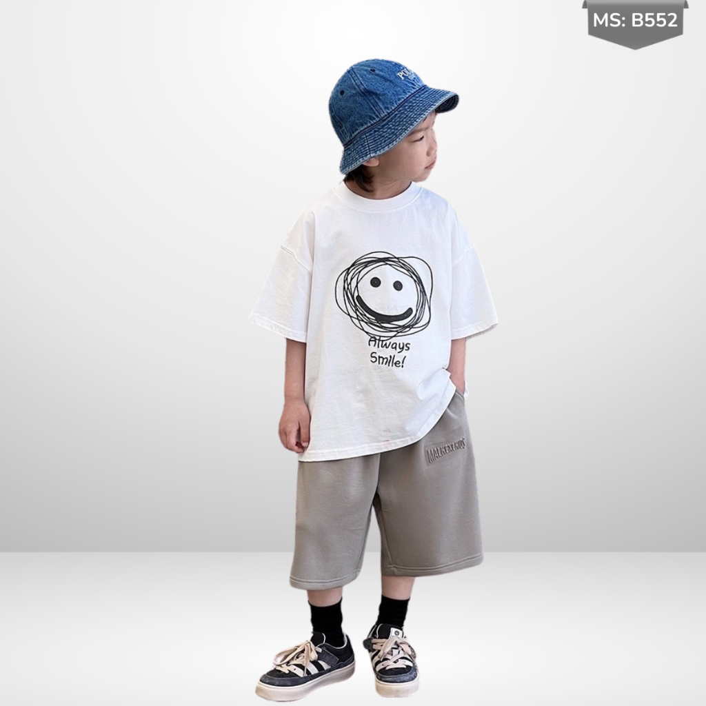 Áo Thun Ngắn Tay Mùa Hè Cho Bé Trai, Bé Gái In Hình Năng Động, Cổ Tròn B552 | JJ Kids Fashion