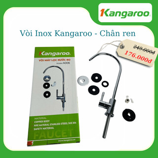 Vòi Inox Kangaroo chân nối ren cao cấp - Chính Hãng 100%