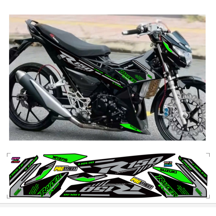 Tem rời RAIDER R150 cao cấp chất liệu in 3 lớp chống nước không phai màu.