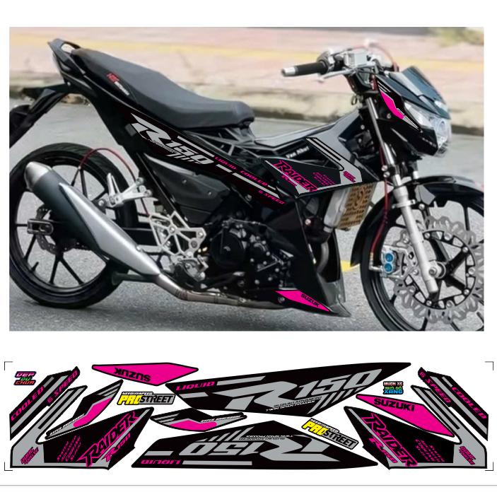 Tem rời RAIDER R150 cao cấp chất liệu in 3 lớp chống nước không phai màu.
