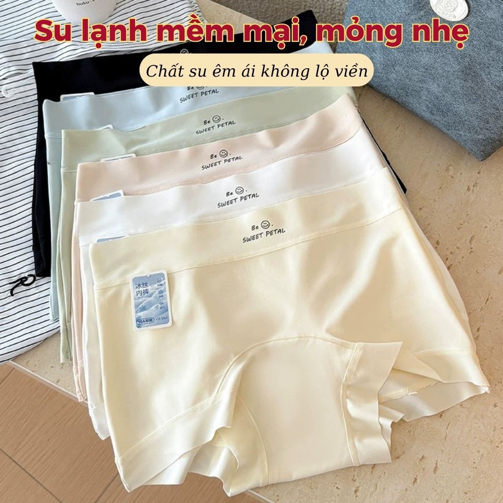 [HỘP QUÀ] - 5 Quần lót su lạnh mỏng nhẹ cạp cao tôn dáng đáy lót rộng thoái mái không cộm LANIXA