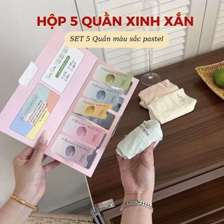 Hộp 5 quần lót nữ su cao cấp mềm mại - Quần chíp nữ đáy rộng không cộm cạp cao tôn dáng DEVARI L5422