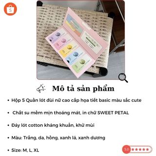 Hộp 5 quần lót nữ su cao cấp mềm mại - Quần chíp nữ đáy rộng không cộm cạp cao tôn dáng DEVARI L5422
