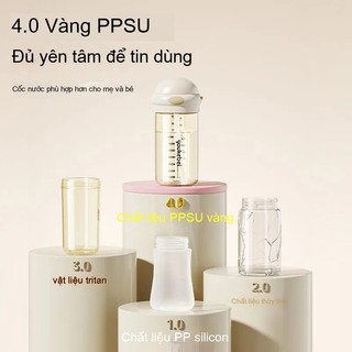 youkebei Bình tập uống nước cho bé với ống hút tiện lợi - Cốc tập hút sữa dễ thương cho bé gái đi học và vui chơi