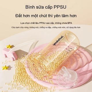 youkebei Bình tập uống nước cho bé với ống hút tiện lợi - Cốc tập hút sữa dễ thương cho bé gái đi học và vui chơi