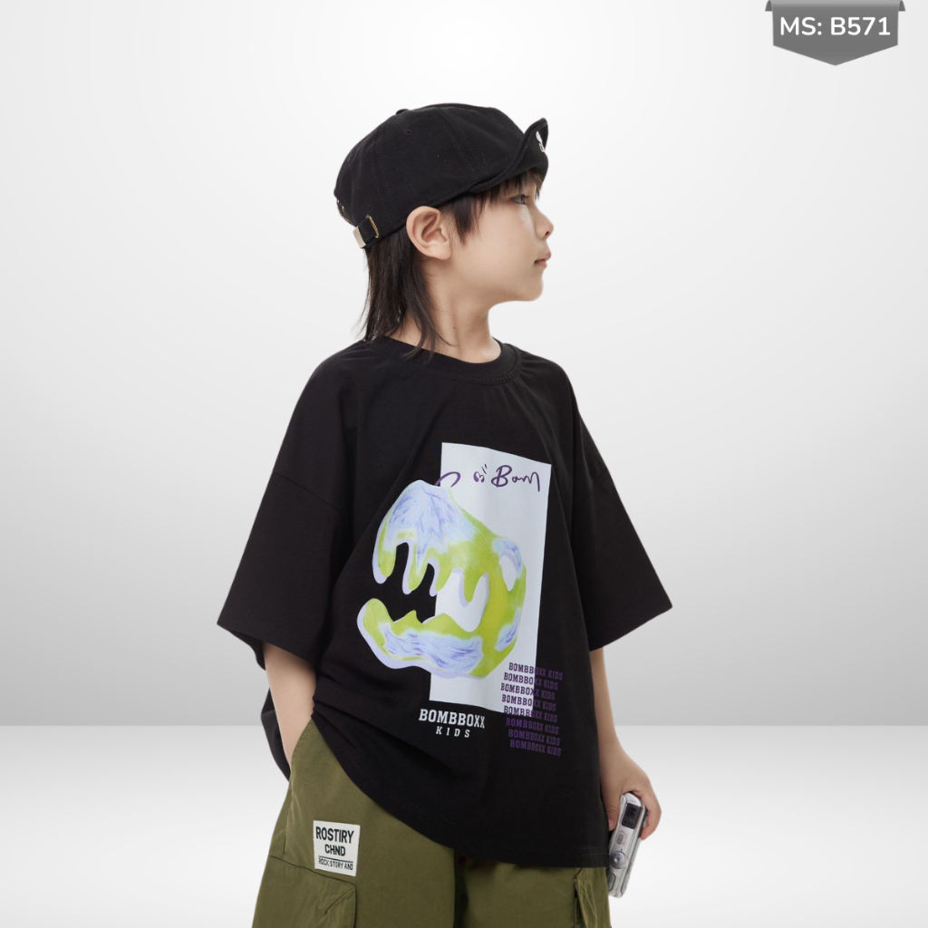 Áo Thun Ngắn Tay Mùa Hè Cho Bé Trai, Bé Gái In Hình Năng Động, Cổ Tròn B571 | JJ Kids Fashion