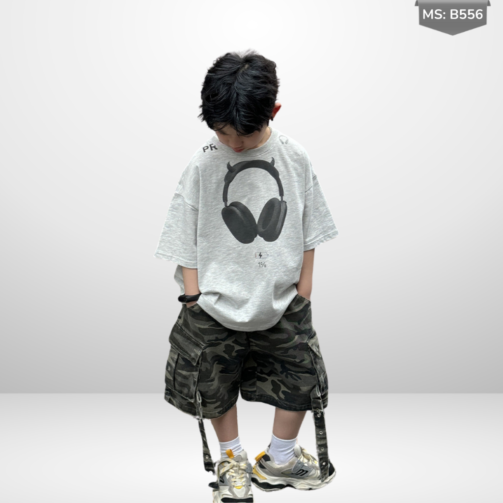 Áo Thun Ngắn Tay Mùa Hè Cho Bé Trai, Bé Gái In Hình Năng Động, Cổ Tròn B556 | JJ Kids Fashion