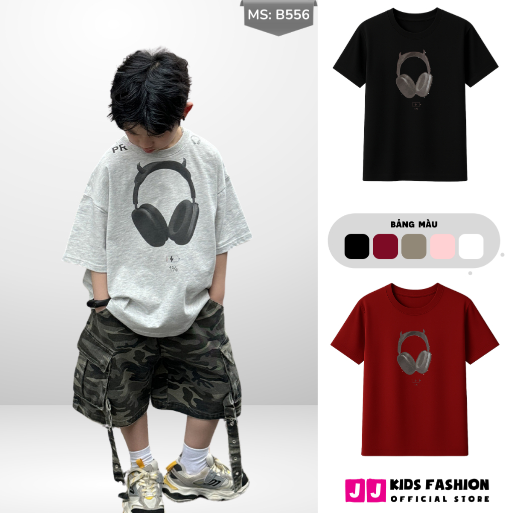 Áo Thun Ngắn Tay Mùa Hè Cho Bé Trai, Bé Gái In Hình Năng Động, Cổ Tròn B556 | JJ Kids Fashion