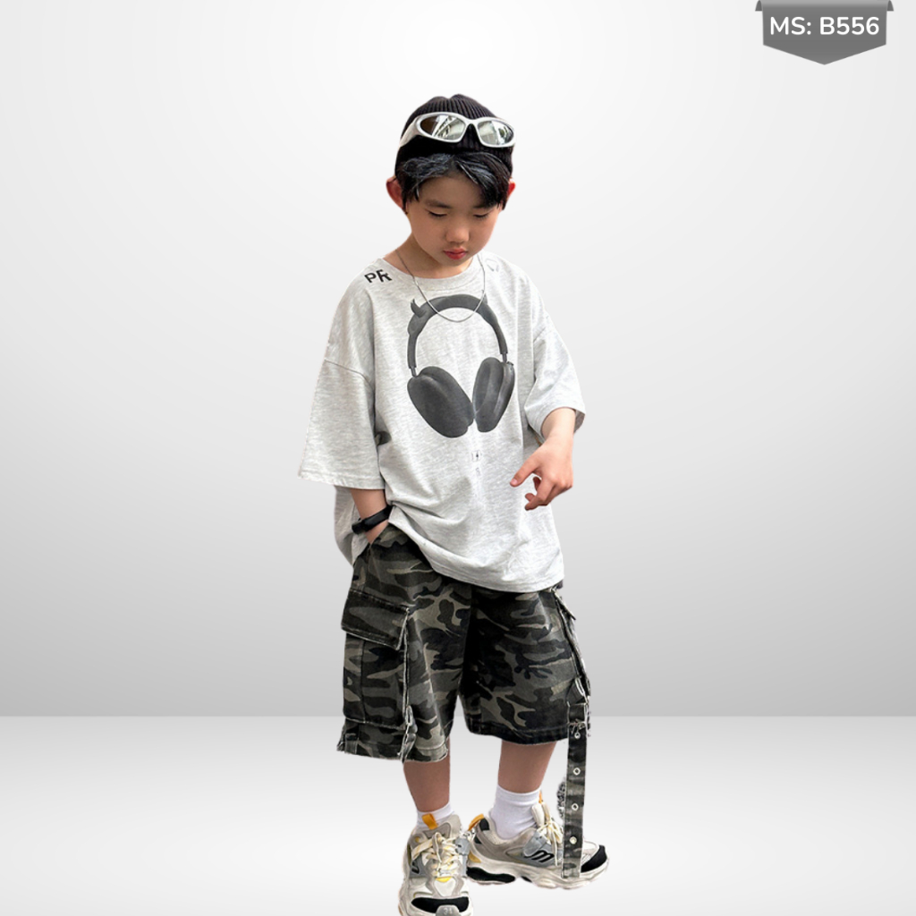 Áo Thun Ngắn Tay Mùa Hè Cho Bé Trai, Bé Gái In Hình Năng Động, Cổ Tròn B556 | JJ Kids Fashion